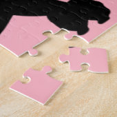 Roze roze roebel geïnspireerde puzzel van 1950 legpuzzel (Zijkant)