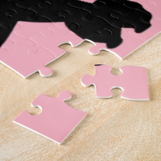 Roze roze roebel geïnspireerde puzzel van 1950 legpuzzel (Zijkant)