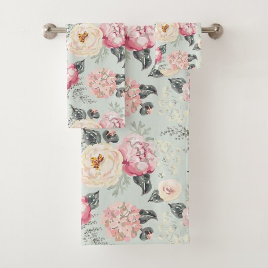 Roze roze roestvrij flessenpatroon bad handdoek (Insitu)