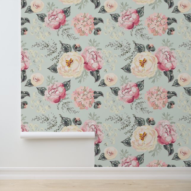Roze roze roestvrij flessenpatroon behang (Applicatie)