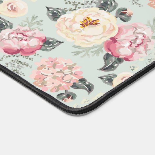 Roze roze roestvrij flessenpatroon bureaumat (Hoek)