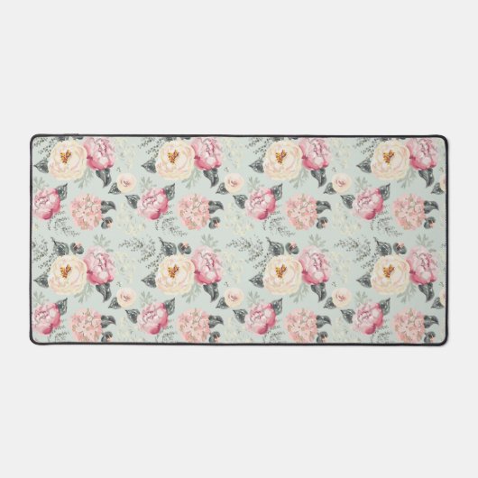 Roze roze roestvrij flessenpatroon bureaumat (Voorkant)