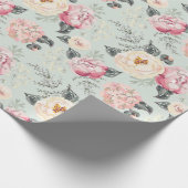 Roze roze roestvrij flessenpatroon cadeaupapier (Hoek)