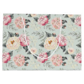 Roze roze roestvrij flessenpatroon groot cadeauzakje (Achterkant)