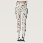 Roze roze roestvrij flessenpatroon leggings (Voorkant)