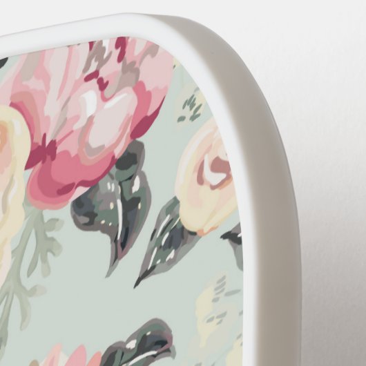 Roze roze roestvrij flessenpatroon pickleball paddle (Links Detail)