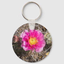 Roze, roze, roestvrij peren sleutelhanger