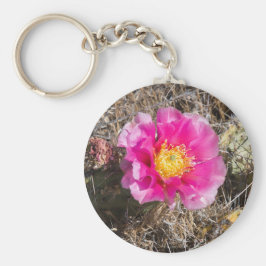 Roze, roze, roestvrij peren sleutelhanger