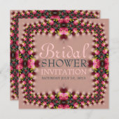 Roze roze Romance Bridal Shower Uitnodiging (Voorkant / Achterkant)