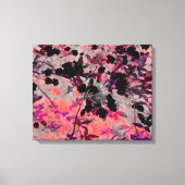 Roze, roze, romantisch bloemenpatroon in aziatisch canvas afdruk (Voorkant)