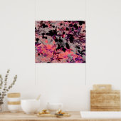 Roze, roze, romantisch bloemenpatroon in aziatisch poster (Keuken)