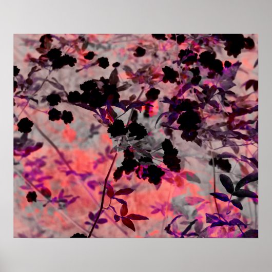 Roze, roze, romantisch bloemenpatroon in aziatisch poster (Voorkant)