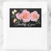 roze roze Romantische rozen en vlinder Rechthoekige Sticker (Tas)