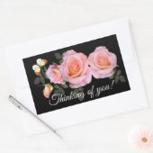 roze roze Romantische rozen en vlinder Rechthoekige Sticker (Envelop)