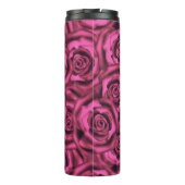 Roze, roze, romantische rozen met zijdezijde, bloe thermosbeker (Achterkant)