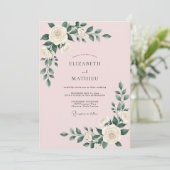 Roze Roze Romantische Trouw Kaart (Staand voorkant)