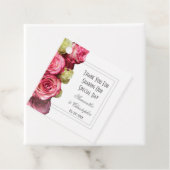 Roze roze roodbloem bedankt bruiloft bedankjes labels (In situ)