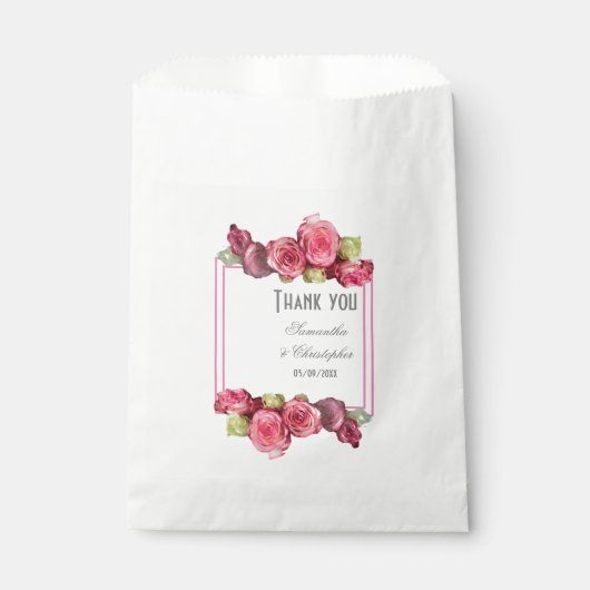 Roze roze roodbruin bedankzakje (Voorkant)