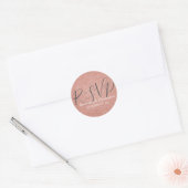 Roze roze roodbruin en Sparkle RSVP Ronde Sticker (Envelop)