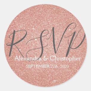 Roze roze roodbruin en Sparkle RSVP Ronde Sticker