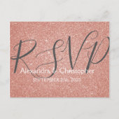 Roze roze roodbruin en Sparkle RSVP Uitnodiging Briefkaart (Voorkant)