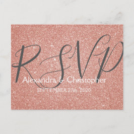 Roze roze roodbruin en Sparkle RSVP Uitnodiging Briefkaart