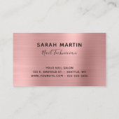 Roze roze roodbruin glitterig stijlvol gebaar visitekaartje (Achterkant)