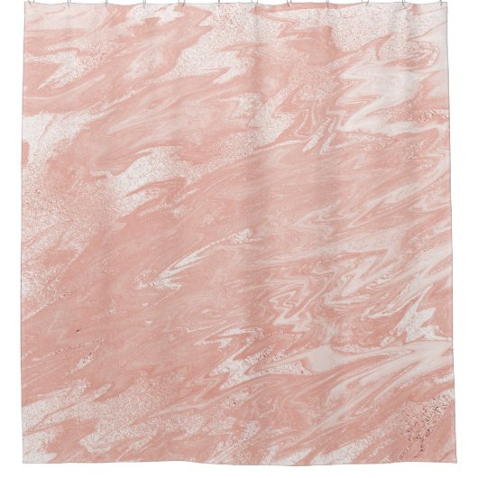 Roze roze roodbruin goudkoraal douchegordijn (Voorkant)