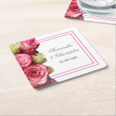 Roze roze roodbruin kartonnen onderzetters (Schuin)