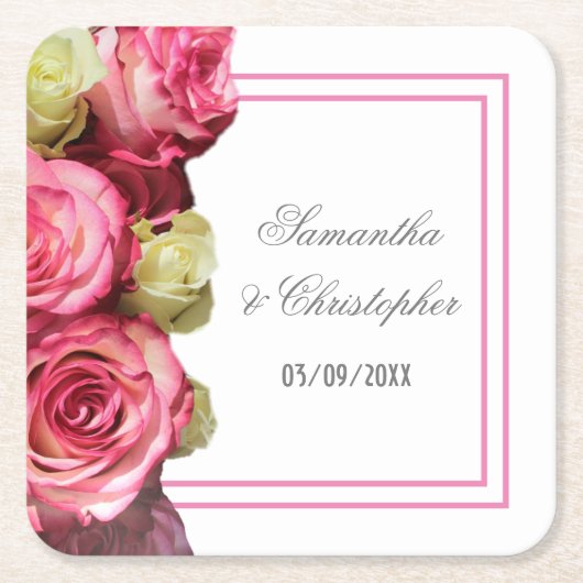 Roze roze roodbruin kartonnen onderzetters (Voorkant)