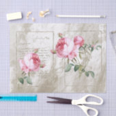 Roze roze roodbruin Lijst Frans script geverfd Tissuepapier (Craft)