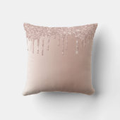 Roze roze roodbruin metalen monogram voor meisjes kussen (Achterkant)