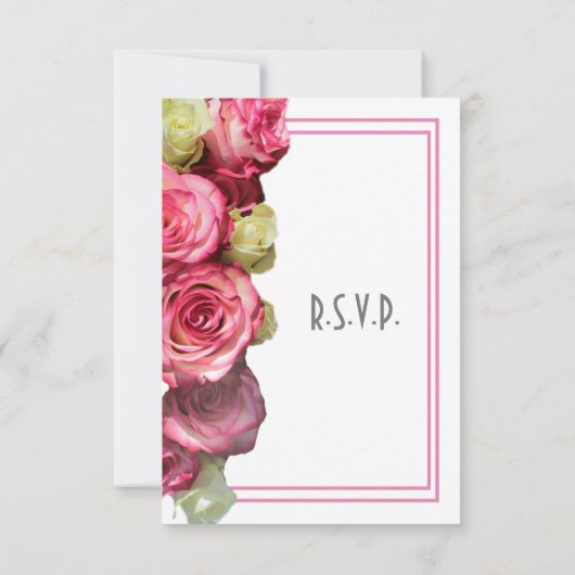 Roze roze roodbruin RSVP kaartje (Achterkant)