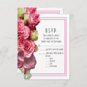 Roze roze roodbruin RSVP kaartje (Voorkant / Achterkant)