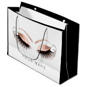 Roze roze roodbruin witte rotsachtige aanstekers groot cadeauzakje (Voorkant Gekanteld)