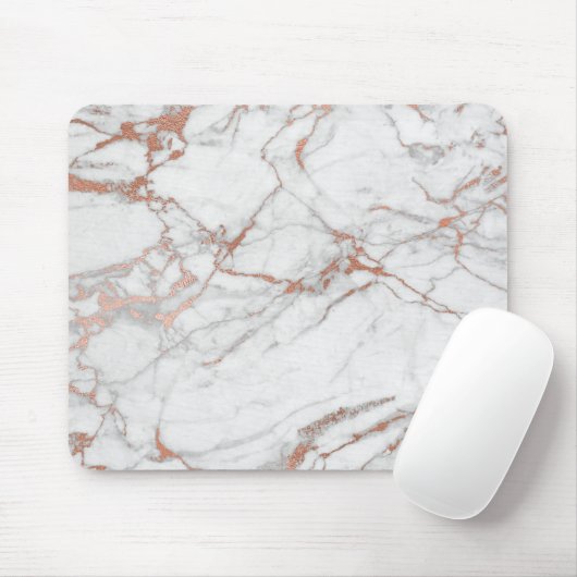 Roze roze roodbruine bruine bruine marmer muismat (Met muis)