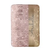 Roze roze roodbruine druppels Aangepaste naam Badmat (Voorkant Verticaal)