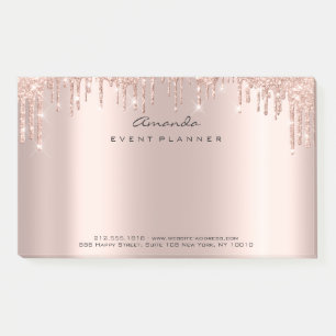 Roze roze roodbruine druppels weinig metalen glitt post-it® notes