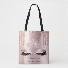 Roze roze roodbruine huid met reservediamant Makeu Tote Bag