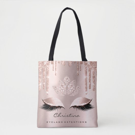 Roze roze roodbruine huid met reservediamant Makeu Tote Bag (Voorkant)