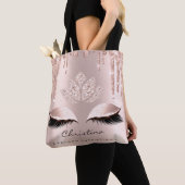 Roze roze roodbruine huid met reservediamant Makeu Tote Bag (Dichtbij)