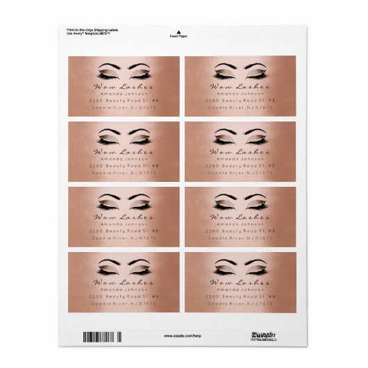 Roze roze roodbruine knollen met verlengstuk koper etiket (Full Sheet)