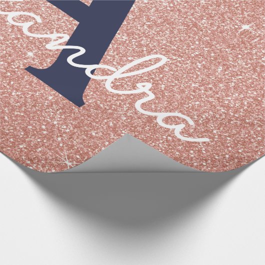 Roze roze roodbruine marineblauw glitter Sparkle M Cadeaupapier (Hoek)