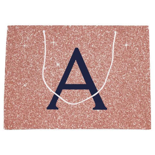 Roze roze roodbruine marineblauw glitter Sparkle M Groot Cadeauzakje (Voorkant)
