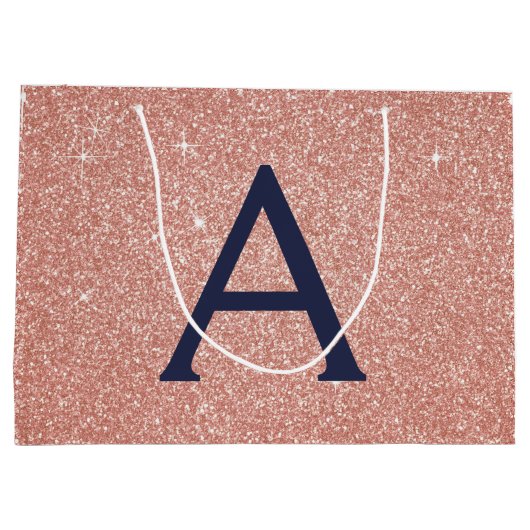 Roze roze roodbruine marineblauw glitter Sparkle M Groot Cadeauzakje (Achterkant)