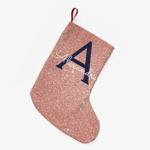 Roze roze roodbruine marineblauw glitter Sparkle M Kleine Kerstsok