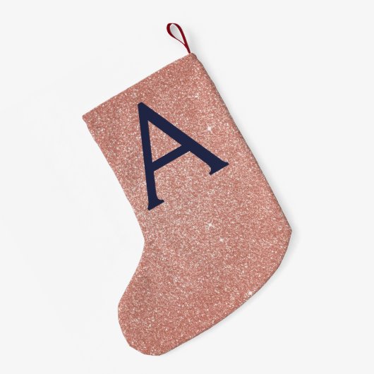 Roze roze roodbruine marineblauw glitter Sparkle M Kleine Kerstsok (Achterkant (Hangend))