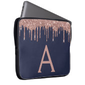 Roze roze roodbruine marineblauw glitter Sparkle M Laptop Sleeve (Voorkant Rechts)