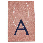 Roze roze roodbruine marineblauw glitter Sparkle M Medium Cadeauzakje (Voorkant)