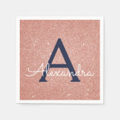 Roze roze roodbruine marineblauw glitter Sparkle M Servet (Voorkant)